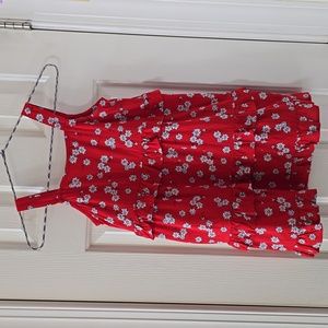 SO BRAND GIRLS RED FLORAL SUMMER SUNDRESS SIZE XS 6/6X